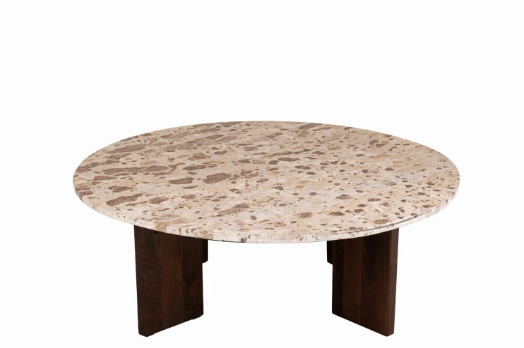 stolik kawowy mathilde  marble brown beige j-line
