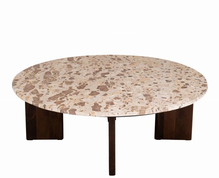 stolik kawowy mathilde  marble brown beige j-line