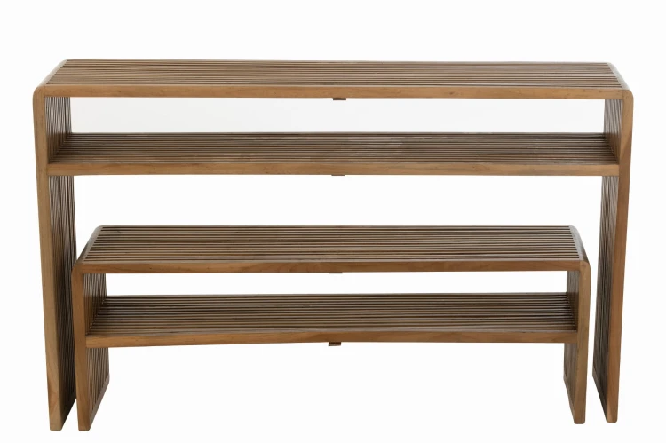 konsole z drewna tekowego naturalne zestaw 2 j-line