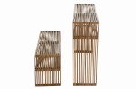 konsole z drewna tekowego naturalne zestaw 2 j-line