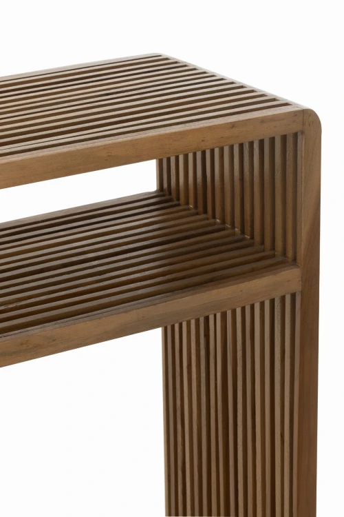 konsole z drewna tekowego naturalne zestaw 2 j-line