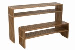 konsole z drewna tekowego naturalne zestaw 2 j-line
