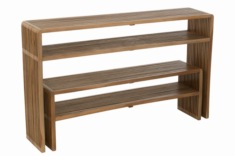 konsole z drewna tekowego naturalne zestaw 2 j-line