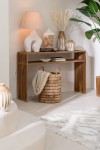konsole z drewna tekowego naturalne zestaw 2 j-line