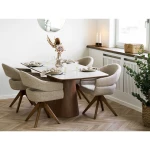 stół do jadalni noli z ceramicznym blatem i drewnianą nogą house nordic
