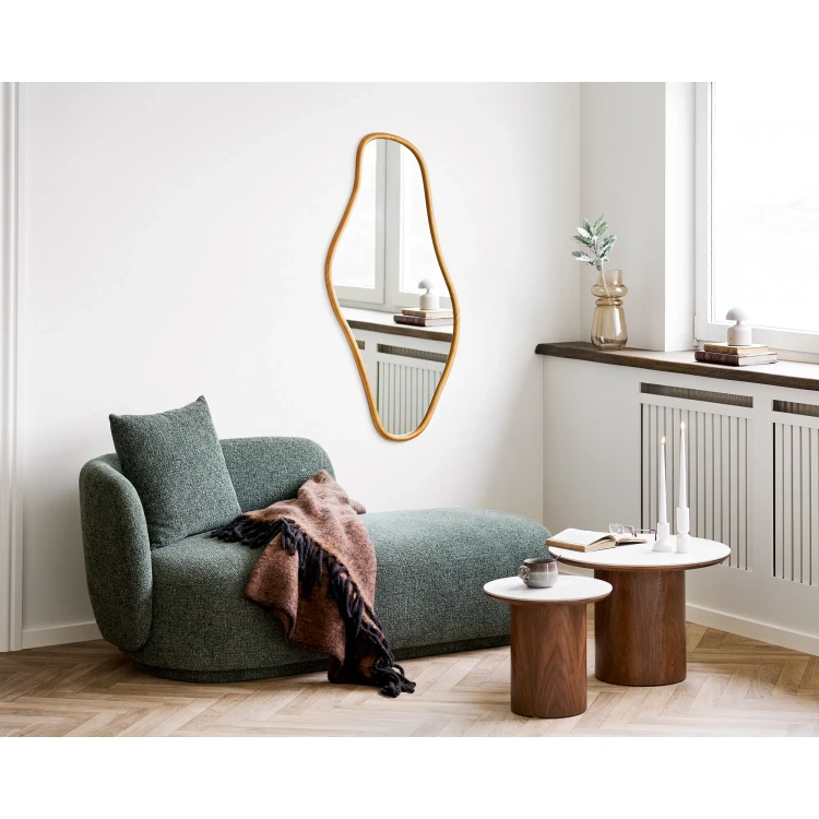 stolik boczny noli z ceramicznym blatem i drewnianą nogą house nordic