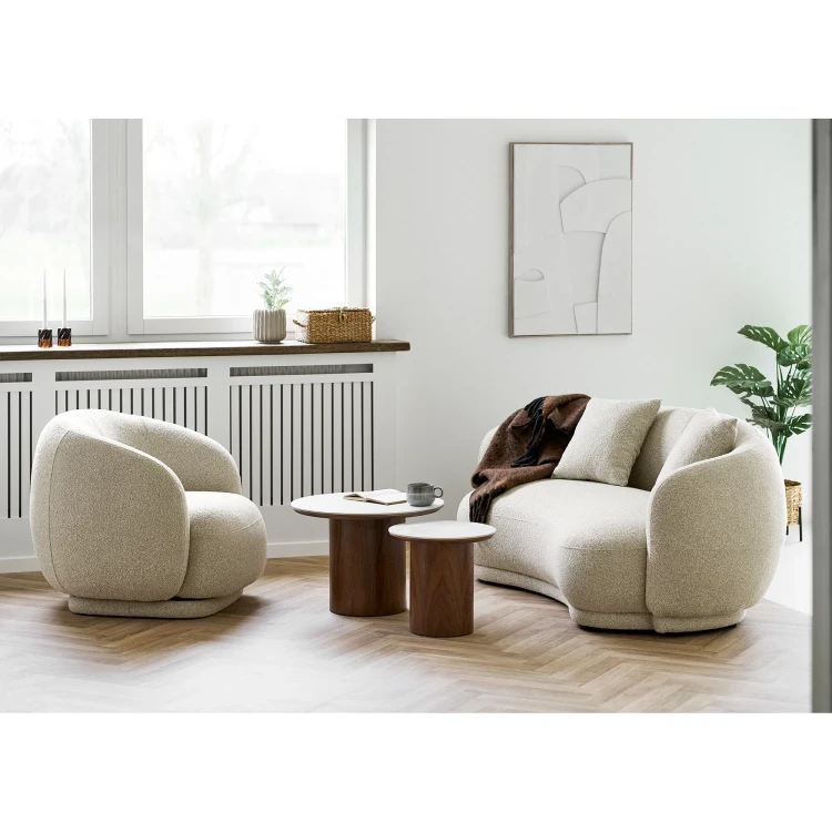 stolik boczny noli z ceramicznym blatem i drewnianą nogą house nordic