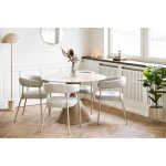 stół do jadalni annecy metalowy z ceramicznym blatem piaskowy house nordic
