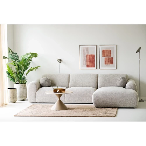 stolik kawowy annecy metalowy z ceramicznym blatem w kolorze piaskowym house nordic