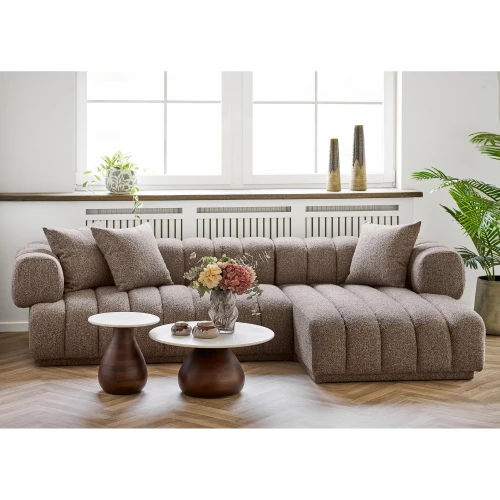 stolik kawowy heide z drewna mango z marmurowym blatem brązowo-biały house nordic