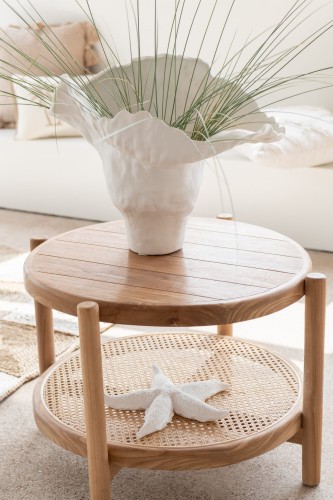 stolik kawowy boho z drewna tekowego j-line