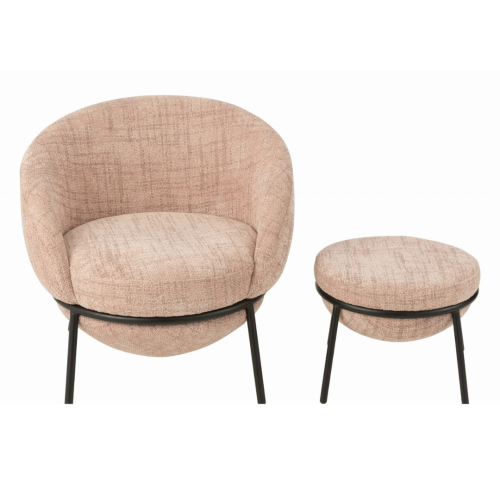 fotel z tkaniny różowej melanżowej j-line