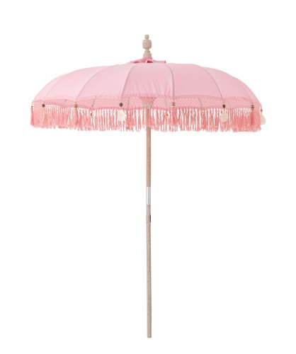 parasol ogrodowy jasnoróżowy z frędzlami j-line