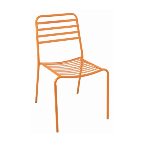KRZESŁO OGRODOWE PASKI METALOWE POMARAŃCZOWE - J-LINE