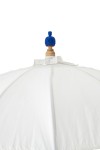 parasol ogrodowy boho z frędzlami ecru z granatem