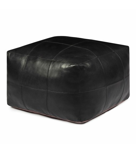 PUF TENNA SKÓRA CZARNY 75 X 75 - FURNHOUSE