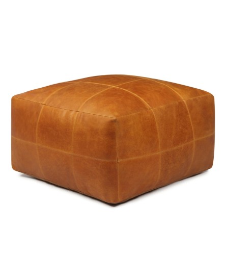 PUF TENNA SKÓRA KONIAKOWY BRĄZ 75 X 75 - FURNHOUSE