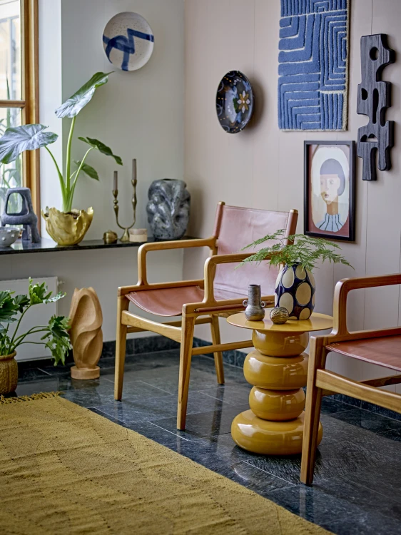stolik boczny olonne żółty bloomingville