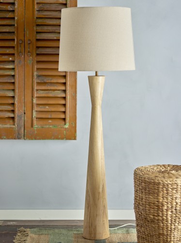 lampa leonor z drewnianą podstawą bloomingville