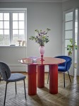 stół do jadalni della na trzech nogach czerwony bloomingville