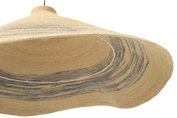 lampa sufitowa z trawy morskiej w niebieskie paski j-line