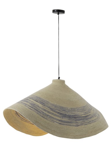 lampa sufitowa z trawy morskiej w niebieskie paski j-line