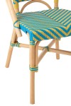 krzesło ogrodowe z technorattanu żółto-lazurowoniebieskie