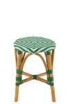 stołek rattan zielono-biały j-line
