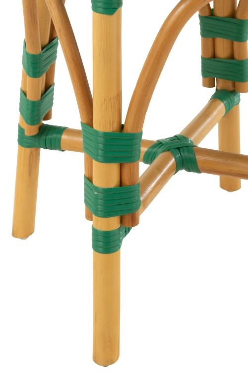 stołek rattan zielono-biały j-line