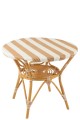 STÓŁ OGRODOWY GEO W PASKI BEŻOWO-BIAŁY TECHNORATTAN - J-LINE