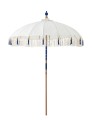 PARASOL OGRODOWY FLAVIE KREMOWO-GRANATOWY Z FRĘDZLAMI - J-LINE
