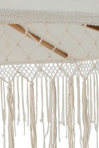 parasol boho w kolorze kremowym z długimi frędzlami 200 cm