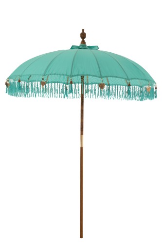 parasol ogrodowy boho z frędzlami niebieski j-line