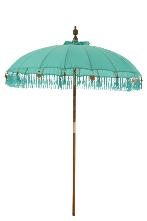parasol ogrodowy boho z frędzlami niebieski j-line