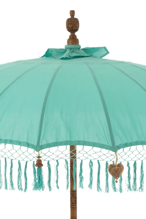 parasol ogrodowy boho z frędzlami niebieski j-line