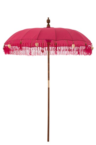  PARASOL OGRODOWY DAYU RÓŻOWY Z FRĘDZLAMI 200 CM - J-LINE