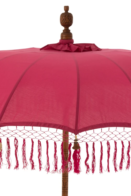 parasol ogrodowy różowy boho z frędzlami