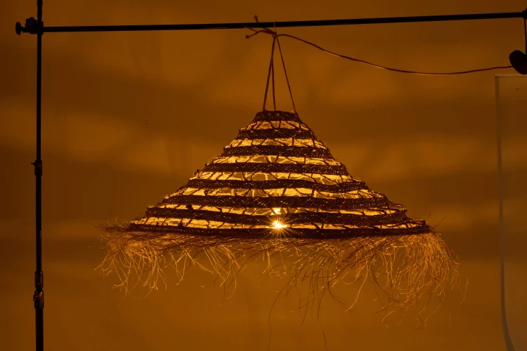 klosz lampy bohemian z trawy duży j-line