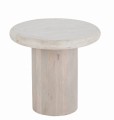 STOLIK BOCZNY ROUND MARBLE WHITE - J-LINE