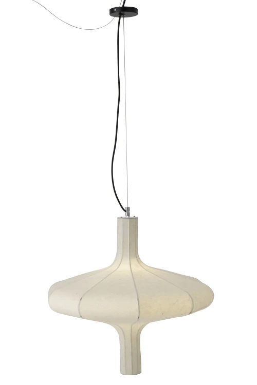 designerska lampa z papieru w kolorze kremowym