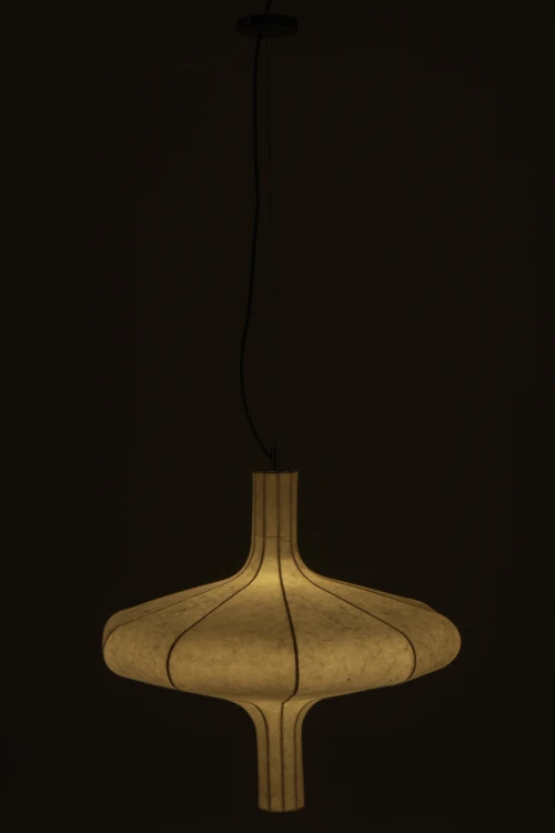 designerska lampa z papieru w kolorze kremowym