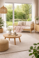 SOFA 2-OS. ELISE + PLED SKANDYNAWSKI / RATTAN NATURALNY   - J-LINE