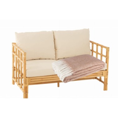 SOFA 2-OS. ELISE + PLED SKANDYNAWSKI / RATTAN NATURALNY   - J-LINE
