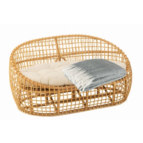 SOFA LISE + PLED SKANDYNAWSKI / RATTAN NATURAL - J-LINE