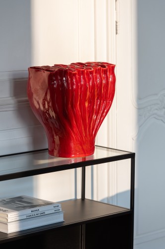 wazon porcelanowy czerwony