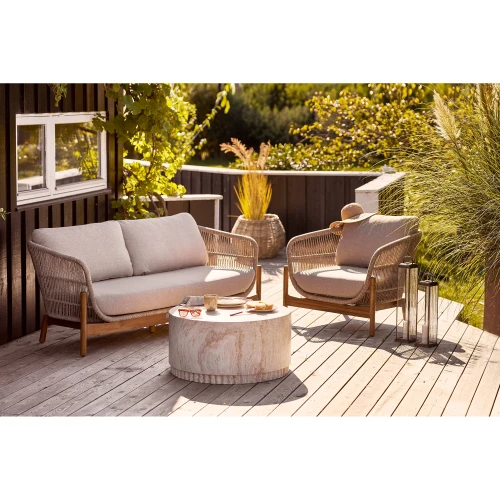 sofa ogrodowa terracina z drewna akacjowego i liny house nordic