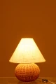 LAMPA STOŁOWA KULA RATTAN ECRU - J-LINE