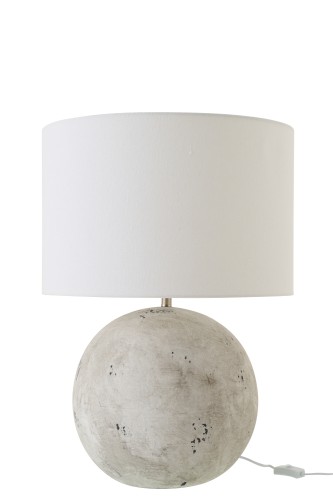 lampa stołowa kula ceramiczna szara
