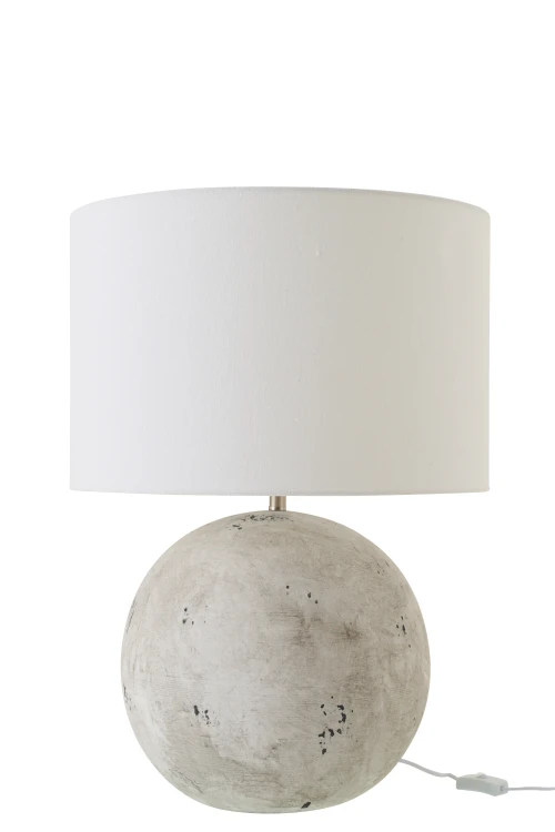 lampa stołowa kula ceramiczna szara