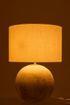 lampa stołowa kula ceramiczna szara